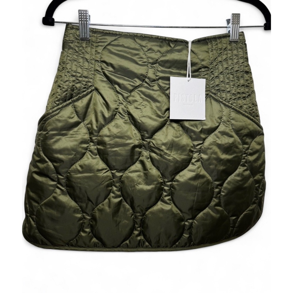 ‼️SALE‼️ Pistola Flamma Quilted Nylon Skirt Glenhaven Green Mini Sz XS